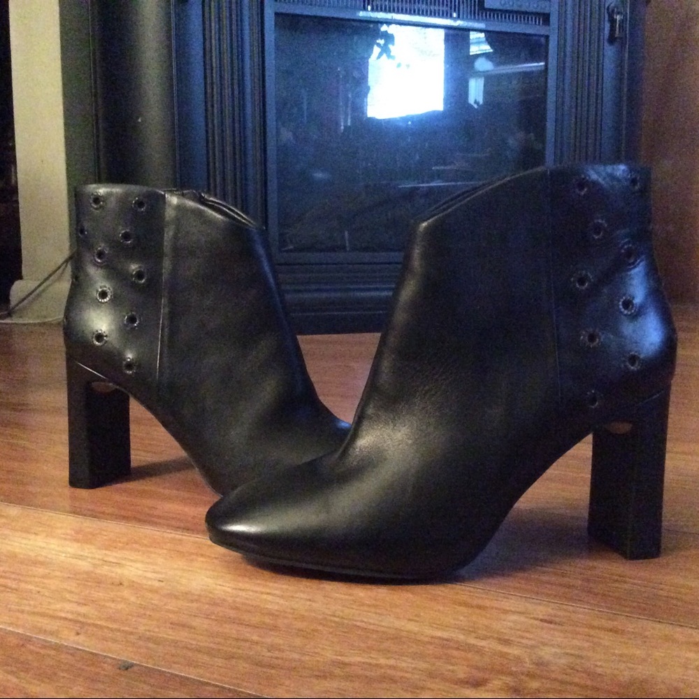 Women’s Gap Block Heeled Ankle Booties Black Sz 8
